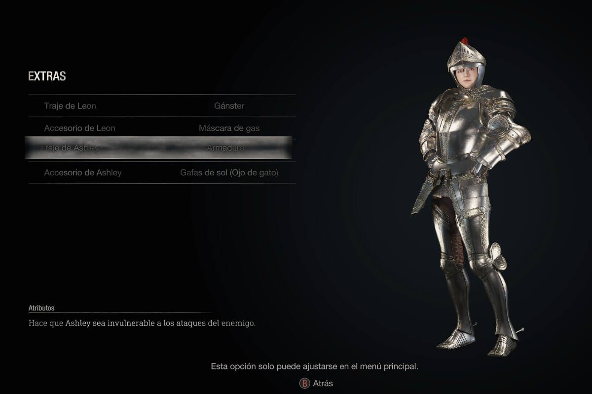 La armadura otorgará una mayor protección a Ashley. Créditos: Resident Evil