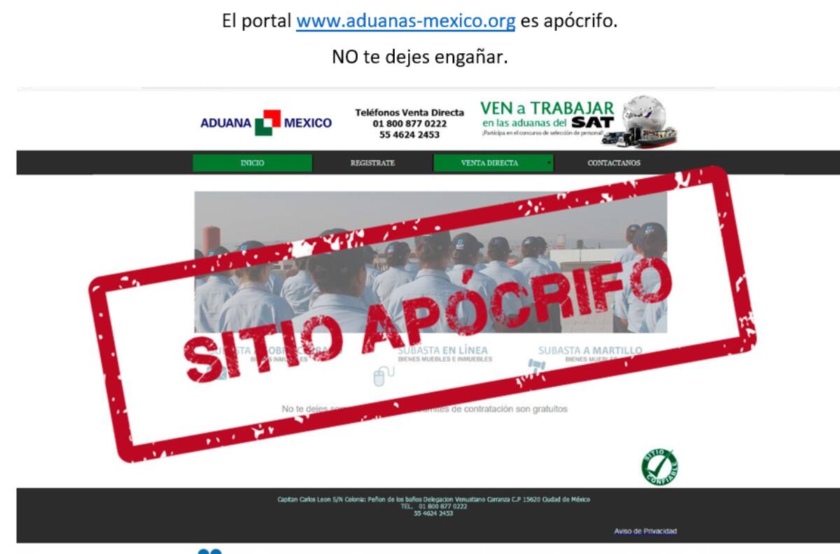 No te dejes engañar | El SAT lanza advertencia sobre sitios web falsos: Aprende a identificarlos
