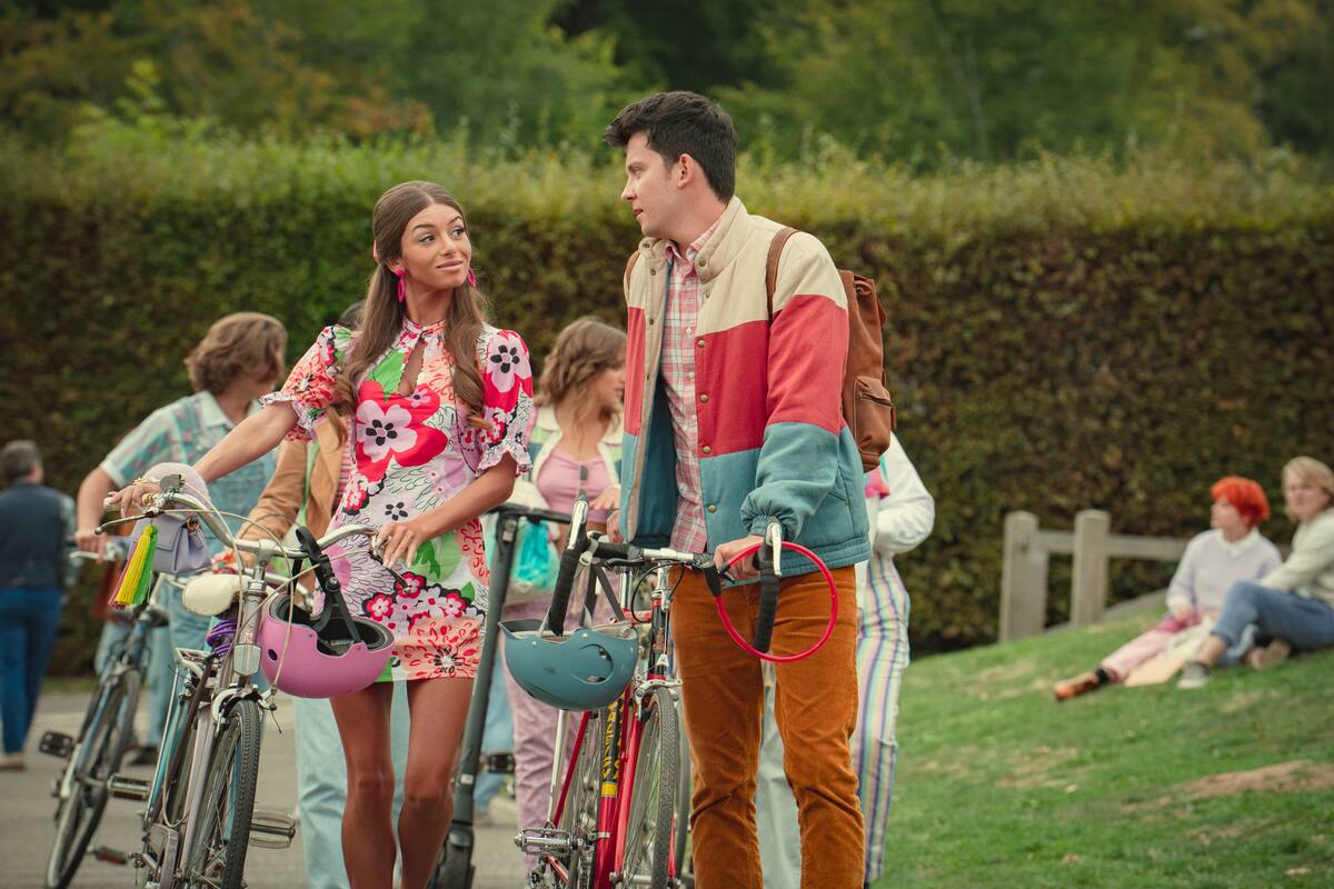 Sex Education Season 4. (L to R) Mimi Keene as Ruby, Asa Butterfield as Otis in Sex Education Season 4. Cr. Samuel Taylor/Netflix © 2023.