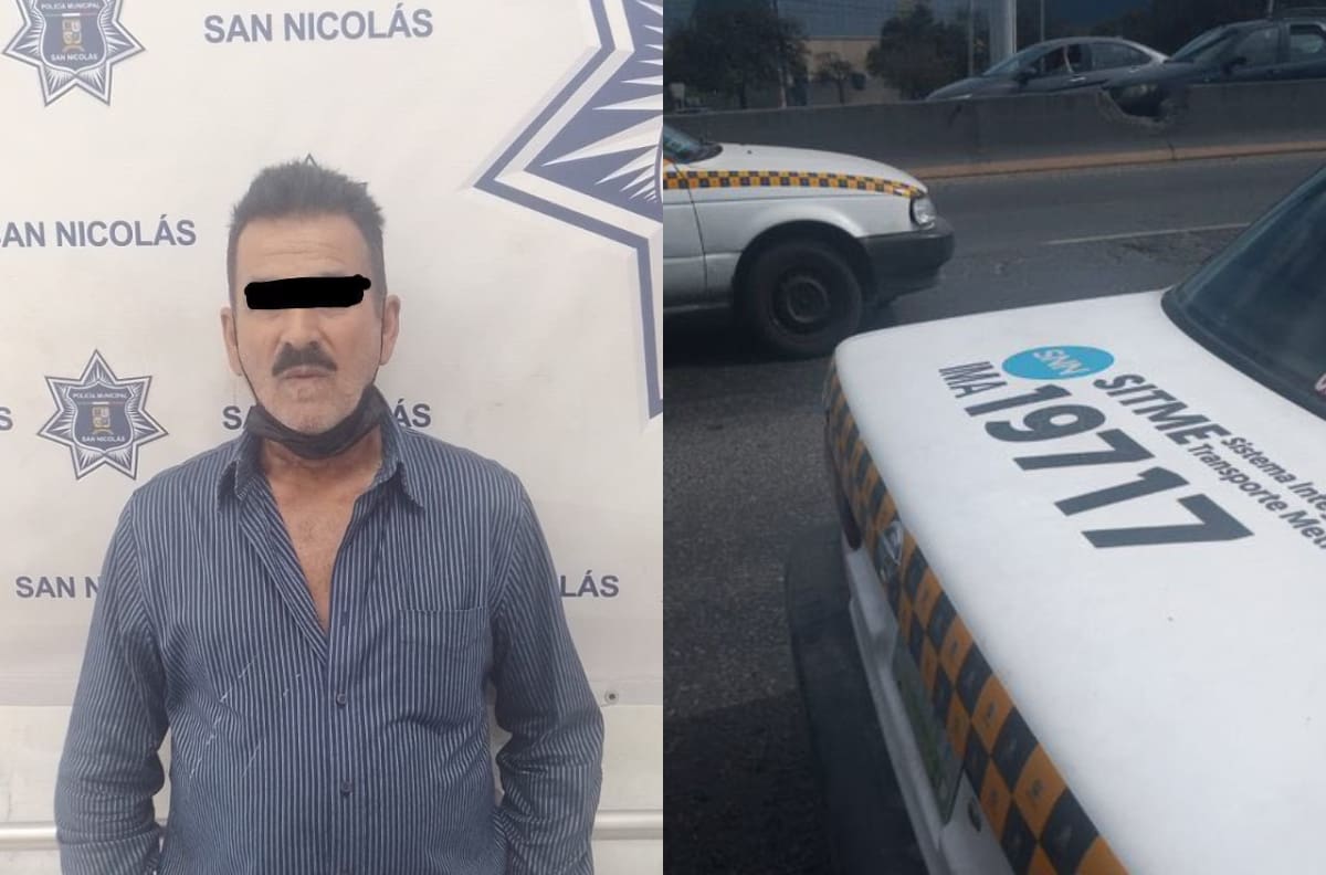 VIDEO | Taxista en Nuevo León amenaza de muerte a pasajera y termina arrestado