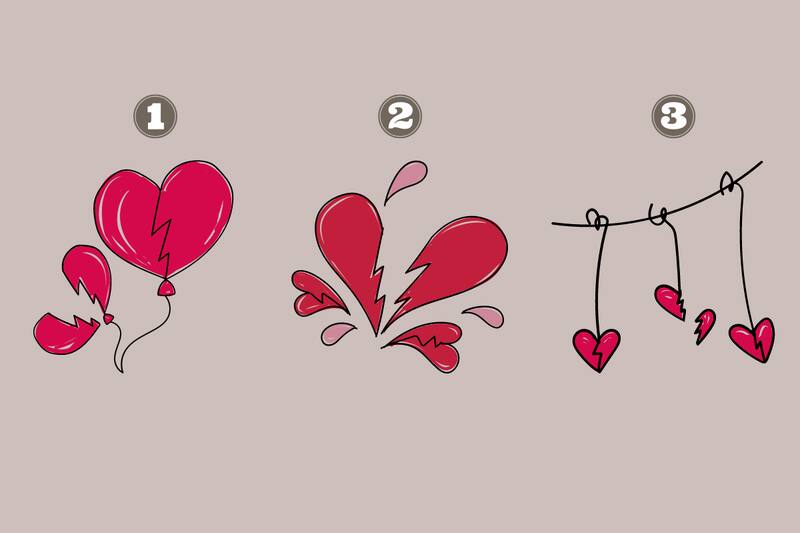 ¿Qué corazón roto escoges? Este podrá indicar por qué terminan tus relaciones amorosas.
