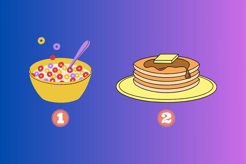 ¿Qué prefieres, cereal o pancakes?