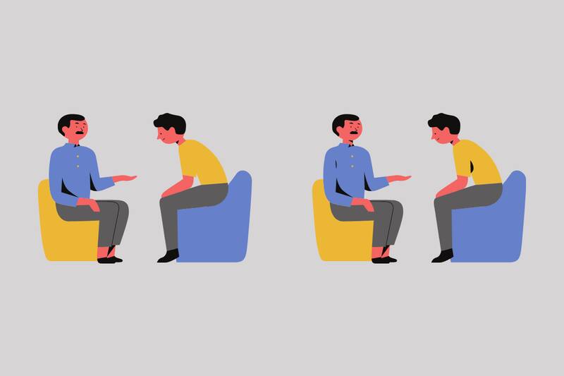 ¿Dónde están las 3 diferencias entra las personas hablando?