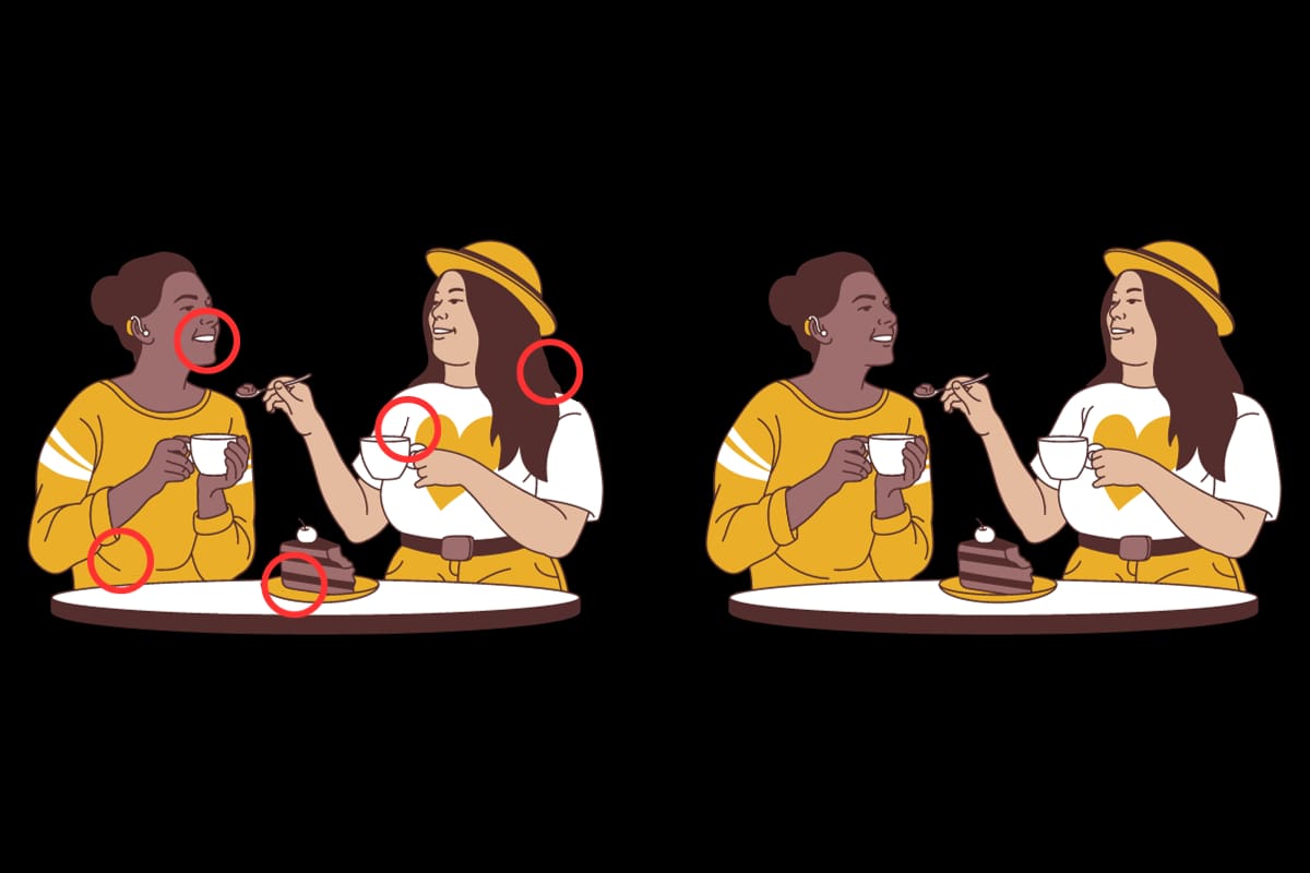 ¡Estas eran las 5 diferencias entre las ilustraciones!