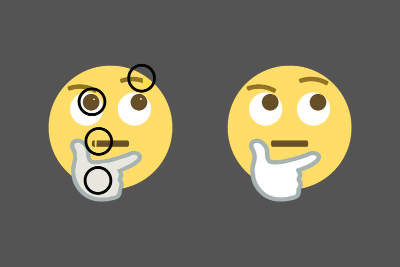 La ceja, la boca, la mano y los ojos tenían diferencias. ¿Las viste?