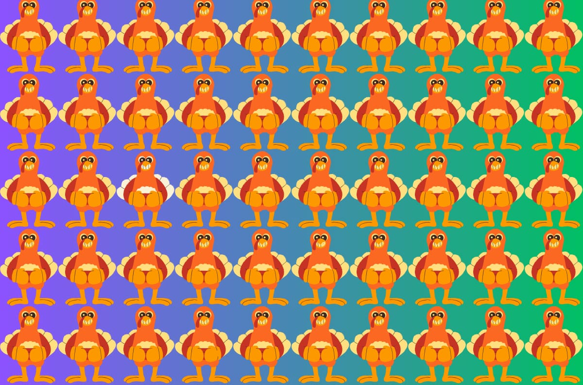 Test Visual: Solo el 10% de las personas encuentran los 3 pavos diferentes