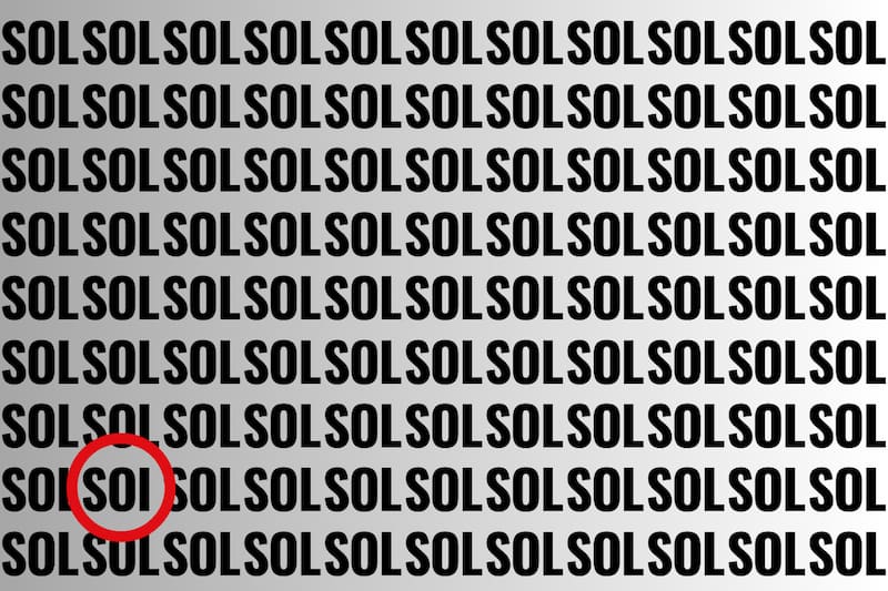 Acá estaba la palabra SOI en este test visual.