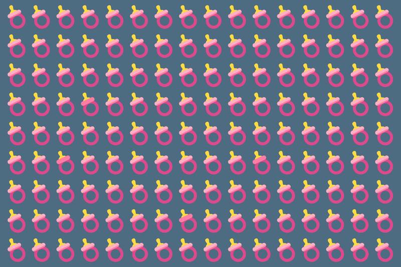 Encuentra los chupetes diferentes.