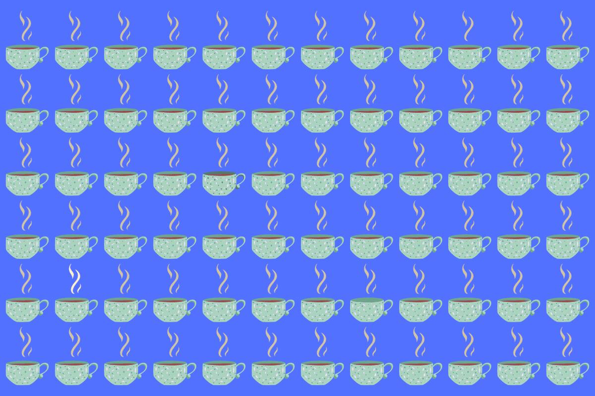 ¿Podrás encontrar las cuatro tazas diferentes?