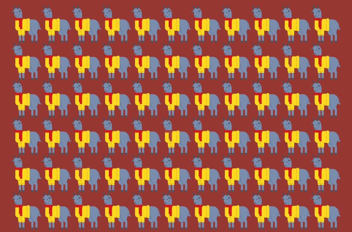 Test visual: ¿Serás capaz de encontrar las cabras con bufandas burdeo?