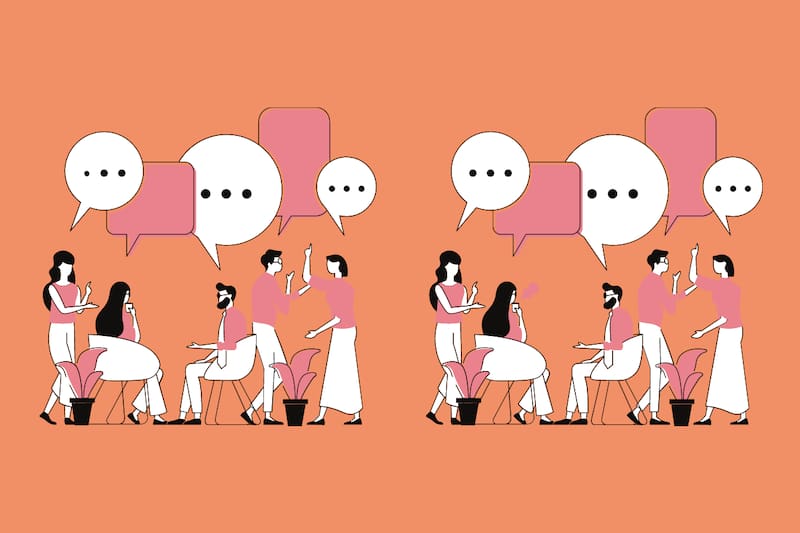 Reconoce aquí rápidamente las 3 diferencias presentes entre los dos grupos de amigos.