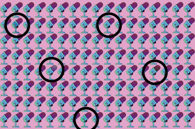 Acá se encontraban los cinco micrófonos diferentes del test visual!