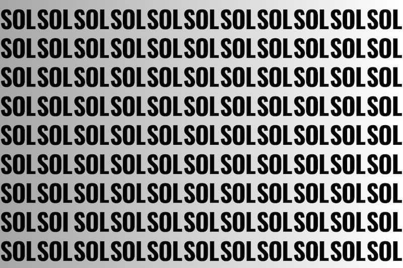 Intenta encontrar la palabra SOI en este test visual.