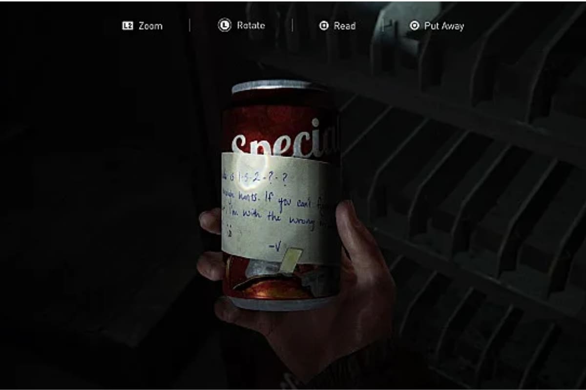 La lata de soda les entregará tres de los cinco números para abrir la puerta. Créditos: The Last of Us Part 2