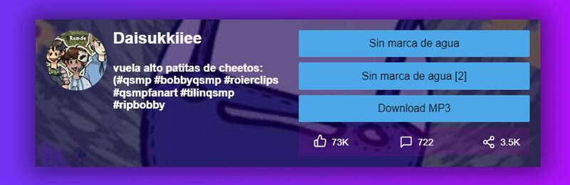 Este es el sitio que más recomendado para que le quites de marca de agua a tus videos de TikTok. Créditos: SSSTik.