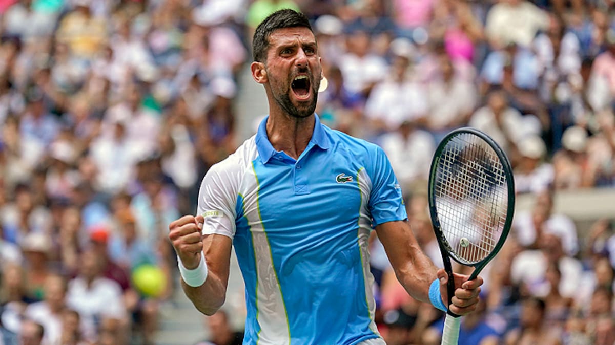 Novak Djokovic tras derrotar a Fritz.