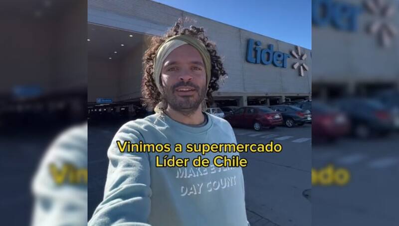 El tiktoker fue a una sucursal de Líder. Créditos: @soybloop