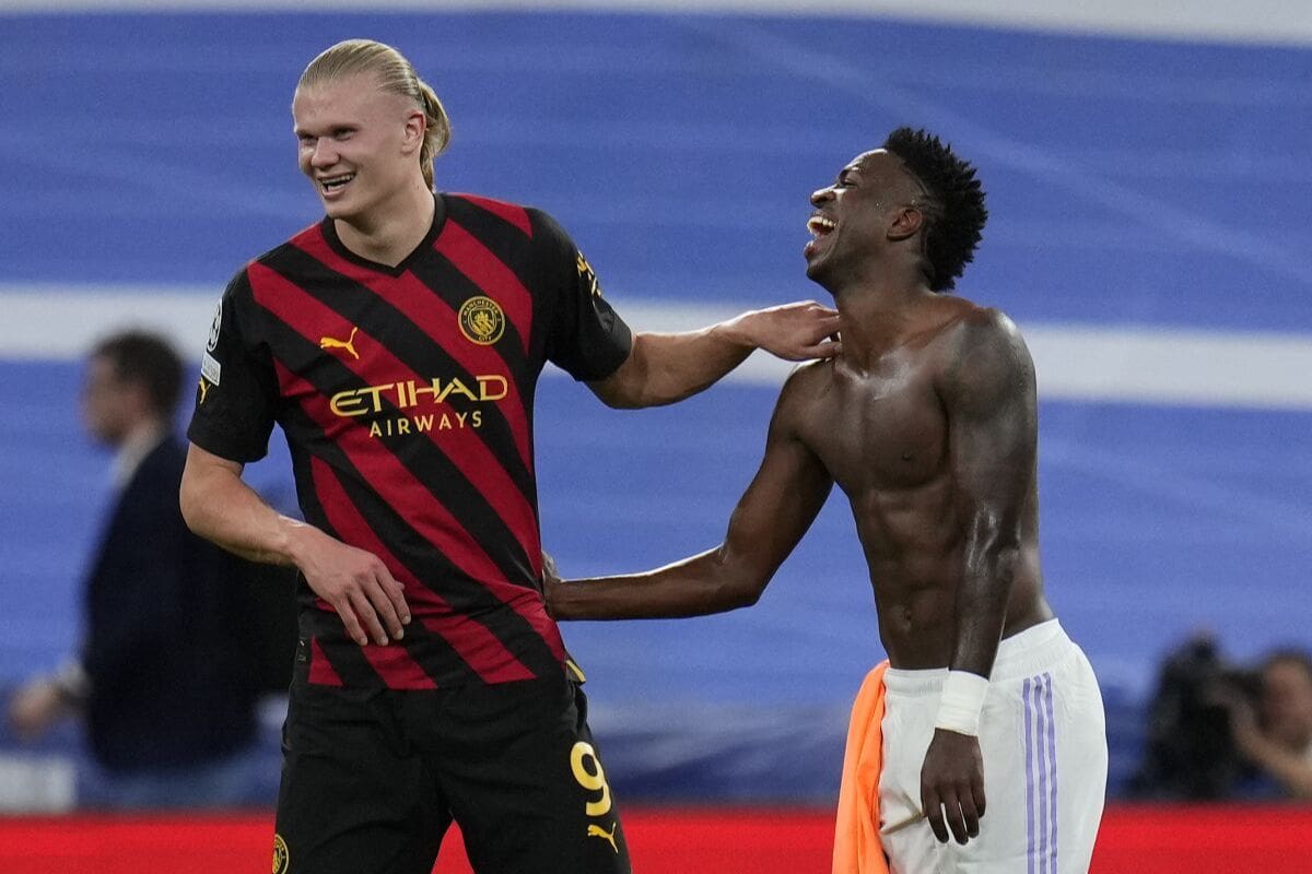 Vinícius Jr. y Erling Haaland son actualmente los mejores delanteros del mundo. (EFE)