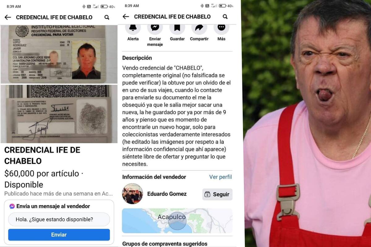 Venden INE de Chabelo.