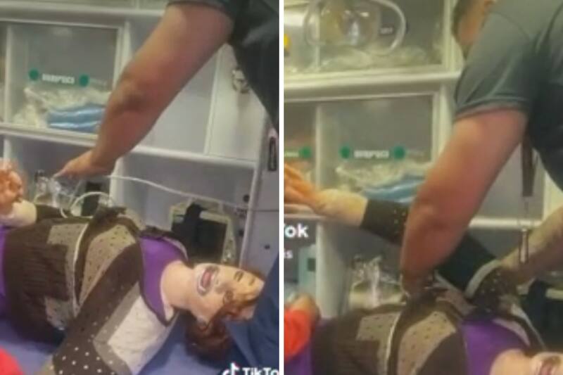 Paramédicos atendieron a la muñeca de trapo.