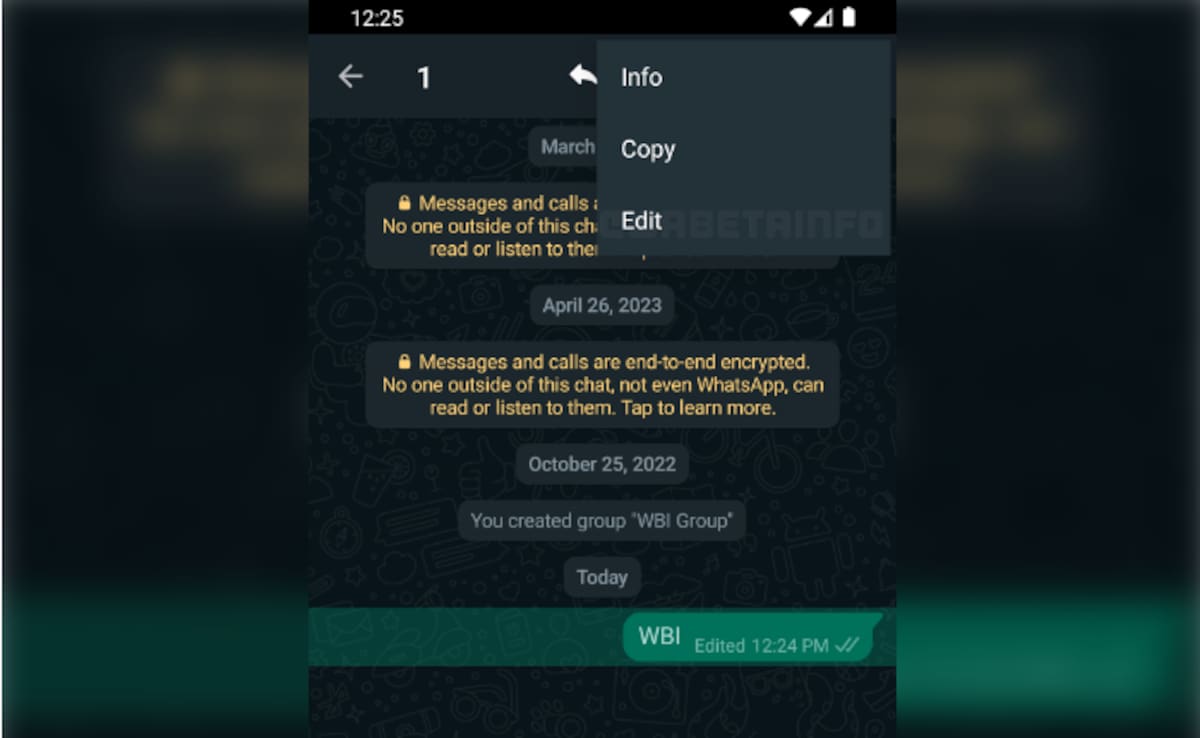La herramienta para editar mensajes enviados estaría disponible próximamente para el público en general. Créditos: WABetaInfo.