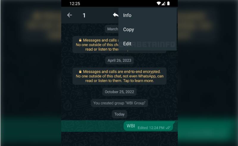 La herramienta para editar mensajes enviados estaría disponible próximamente para el público en general. Créditos: WABetaInfo.