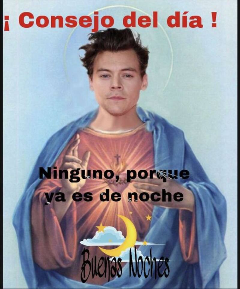 La Virgen Styles le dice buenas noches a WhatsApp. Créditos: Pinterest.