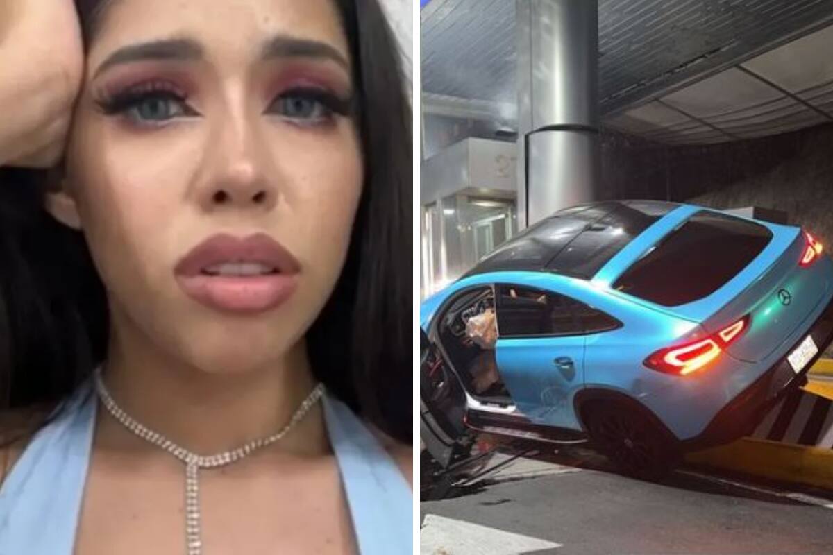 Influencer veracruzana sufre accidente en su automóvil.
