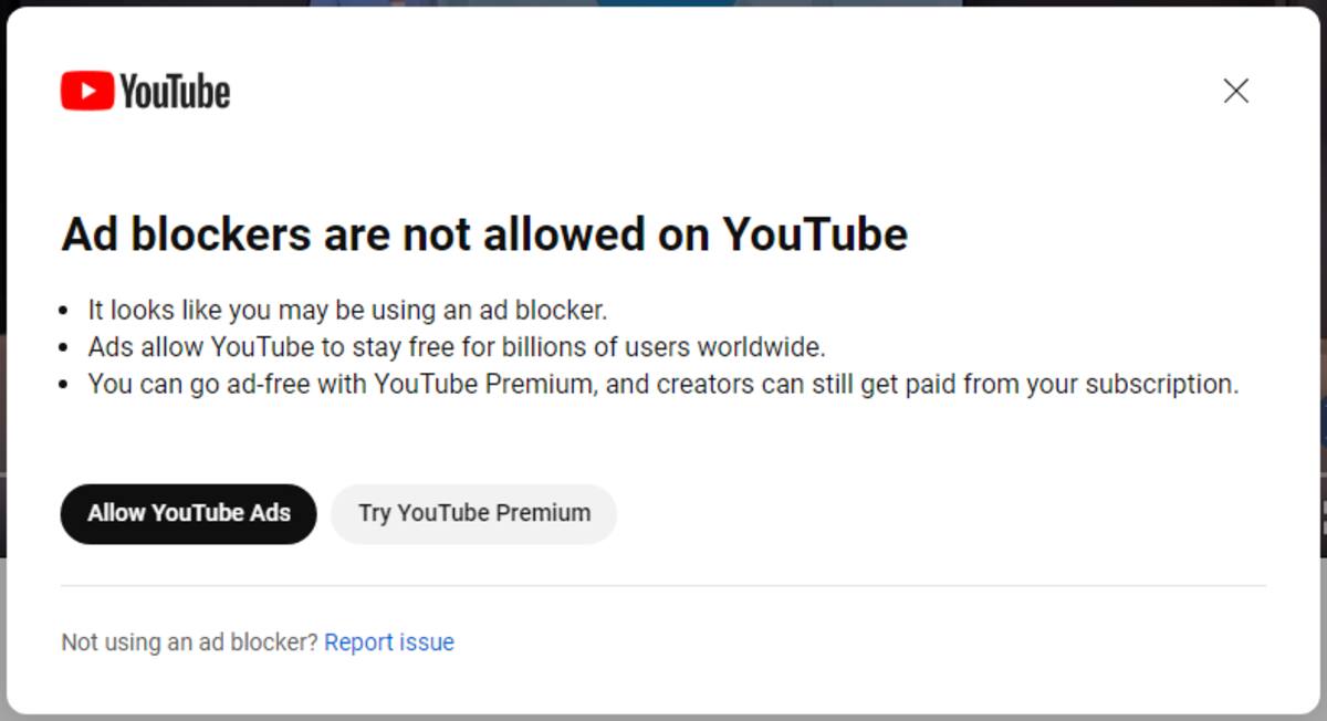 Ya no podrás bloquear los anuncios de YouTube. Créditos: u/Sazk100 (Reddit).