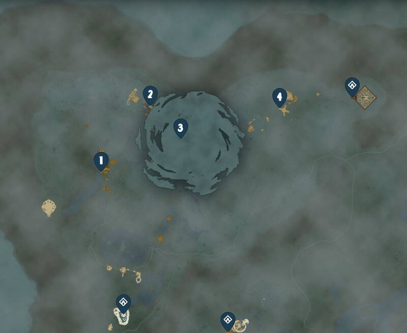 Estas son las ubicaciones de los Santuarios en el cielo de Hebra en Zelda: Tears of the Kingdom. Créditos: Tecno Game - IGN - Nintendo.