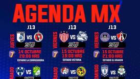 Fechas y horarios de la jornada-13 del Apertura 2021 de Liga MX